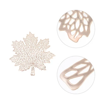  2pcs Festive Household Leaf-shaped Festival Placemats Insulated Coasters - Bild 1 von 4