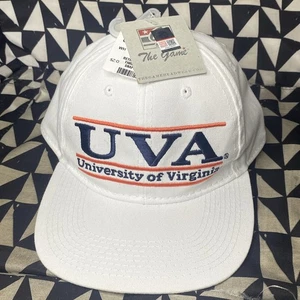 Vintage 90s University Of Virginia NCAA Embroidered Spellout Snapback Hat White - Picture 1 of 11