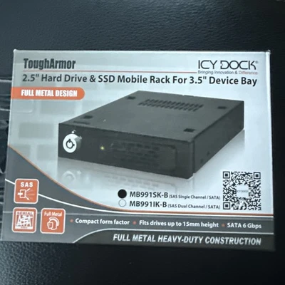 Icy Dock MB991IK-B ToughArmor 2.5in SATA Mobile Rack for 3.5in - Image 1 of 4