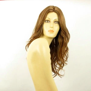 Perruque femme mi-longue Châtain Cuivré Méché Blond Clair CHARLETTE 6BT27B - Imagen 1 de 8
