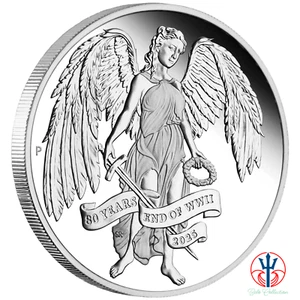 Australia  80th Anniversary End of WWII - Winged Victory 1 oz Silver 2025 Proof - Imagen 1 de 3
