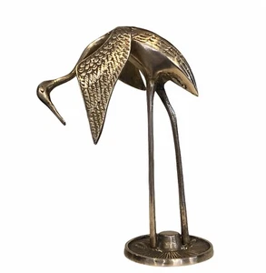 Vintage Brass Bird Figurine Statue Sculpture Mid Century - Picture 1 of 10