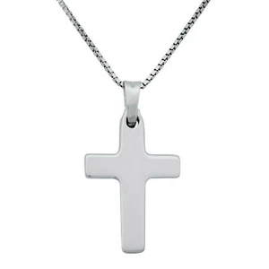 Anhänger Kreuz 925er Sterlingsilber Rhodiniert Poliert Damen Herren - Bild 1 von 6