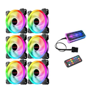 Controller Gehäuselüfter mit Kontroller 12cm PC RGB Case Fan Set Gehäuse Lüfter - Afbeelding 1 van 14