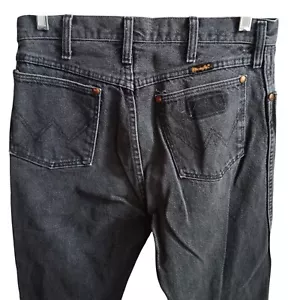 31x36 Men's Vintage Wrangler Jeans USA Faded Black Rocker Made IN USA 13MWZPB - Picture 1 of 16