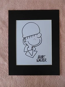 MORT WALKER BEETLE BAILEY ORIGINAL HAND DRAWN  11X8' SIGNED SKETCH COA - Picture 1 of 2