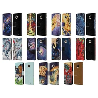 FUNDA BILLETERA LIBRO CUERO CARLA MORROW DRAGONS OFICIAL PARA TELÉFONOS MOTOROLA 2 Foto 1 de 4