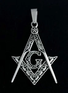 Masonic Emblem Pendant in Stainless Steel (Rhodium Plated) - (MM4-PR) - Picture 1 of 1