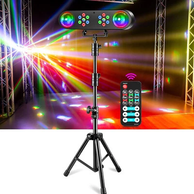 Bühnenbeleuchtung mit Stativ set 2x LED PAR und 2x Discokugel DJ Lichteffekte - Bild 1 von 4
