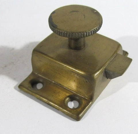 Vtg Turn Latch Only Hoosier Medicine Cabinet Cupboard Cabinet Door Brass Finish Cover