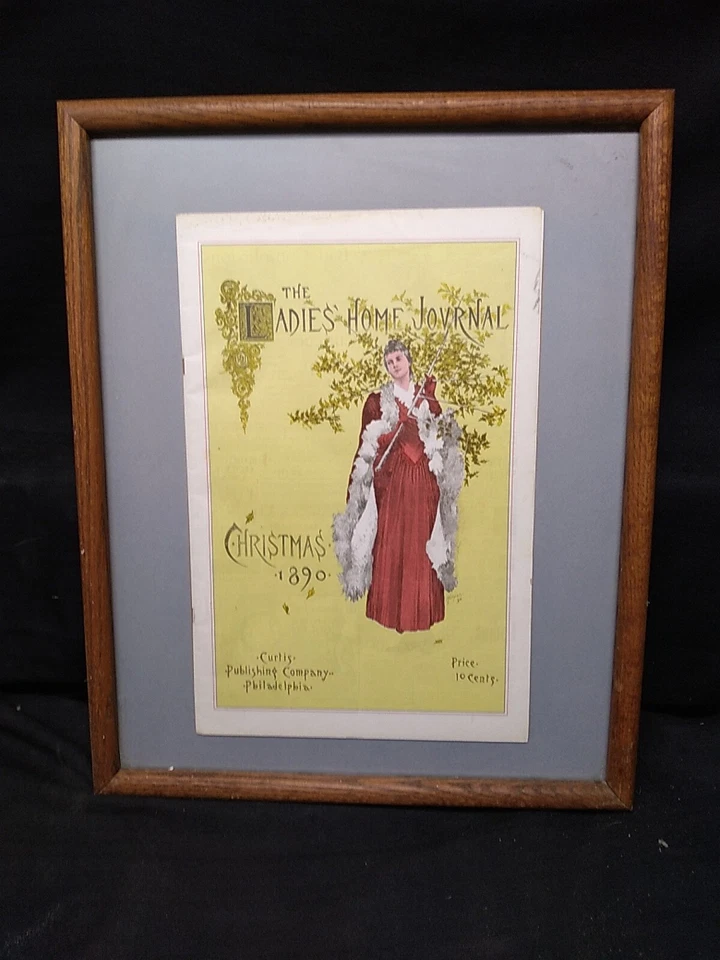 Ladies Home Journal Dec 1890 Original Christmas Magazine in Sealed Frame - Image 1 of 4