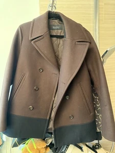 Gucci Italy Mens Wool Peacoat Brown and black blazer jacket coat Size 44 - Picture 1 of 8