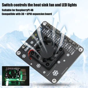 Cooling Fan LED Light Computer Accessory for  4B / 3B + GPIO - Afbeelding 1 van 10