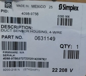 Simplex 4098-9756 Duct Detector - NIB. FREE SHIP!!! 20+ In Stock. MFG Sealed! - Picture 1 of 1