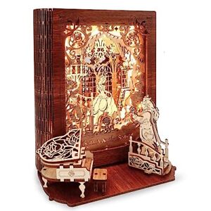 FUNPOLA Beauty and Beast 3D Puzzle DIY LED With wooden lighting