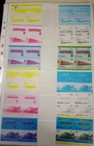 ST. VINCENT- LOCOMOTIVES PROGRESSIVE IMPERF COLOUR TRIALS FORM - Picture 1 of 8
