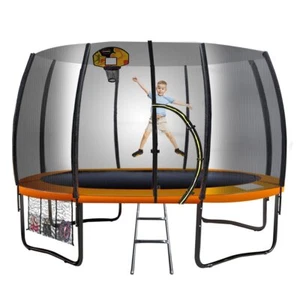 Kahuna Twister 12ft Springless Trampoline Outdoor Mat Pad Net Ladder with Basket - Picture 1 of 10