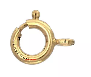 8mm HEAVY DUTY WEIGHT 14k Yellow Gold FILLED Spring Ring Clasp OPEN Jump ITALY - Picture 1 of 3