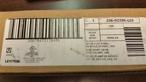 Leviton CAT5e Flat 110-Style Patch Panel 24-Port 1RU 1RU Magnifying (5G596-L24) - Picture 1 of 9