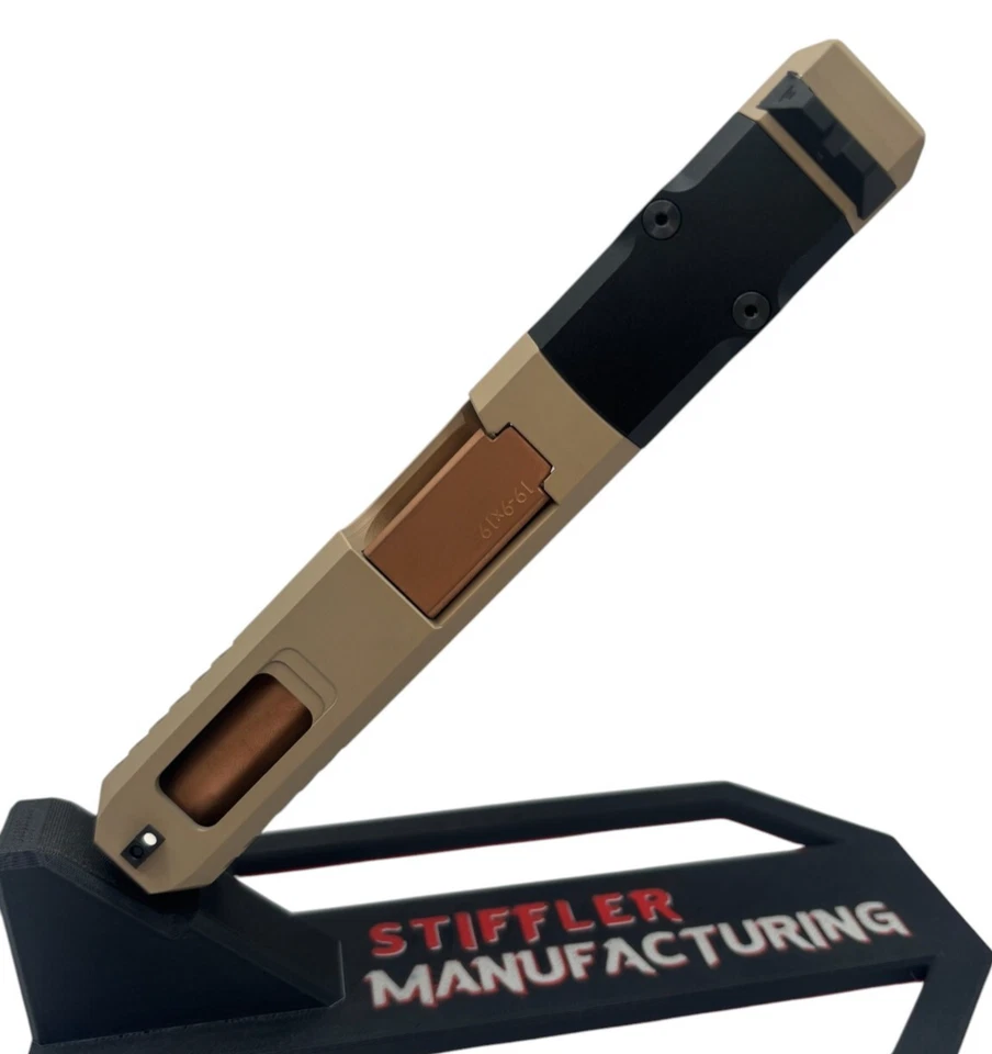 STIFFLER MANUFACTURING Turbo For Glock 19 custom Slide gen 1-3 NEW cerakote Complete Desert Sand