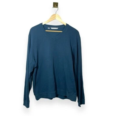 Cutter & Buck Men’s 100% Pima Cotton V-Neck Pullover in Blue Size M - Image 1 of 4