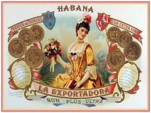 493.Póster Vitola Cubana "La Exportadora"Decoración de habitación para fumar cigarros.Diseño interior - Imagen 1 de 1