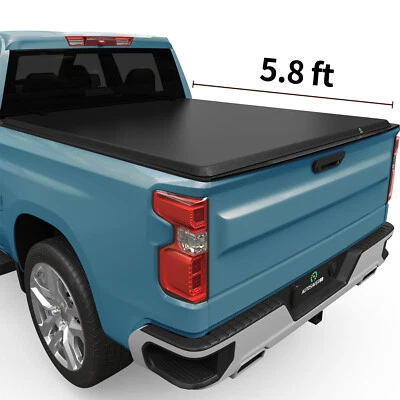 5.8FT Soft 4-Fold Tonneau Cover For 2007-2025 Chevy Silverado/ GMC Sierra 1500 Foto 1 de 4