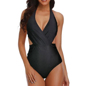 Z-16063-BA27-SW) OCTOPUS TRENDIGER NECKHOLDER BADEANZUG MONOKINI SCHWARZ GR. 40 - Bild 1 von 2