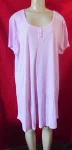 KAREN NEUBURGER PINK POLKA DOT HENLEY NIGHTSHIRT NIGHTGOWN CAP SLEEVE 1X - Picture 1 of 12