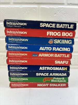Intellivision Game Lot of 10 Untested Astrosmash Armor Frog Some CIB - Image 1 of 4