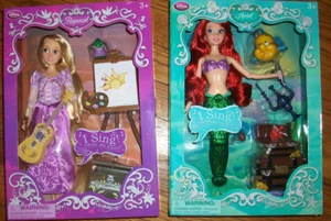Lot 2 Disney Ariel & Rapunzel Deluxe Talking Doll Set Singing Tangled Size 11" - Picture 1 of 3