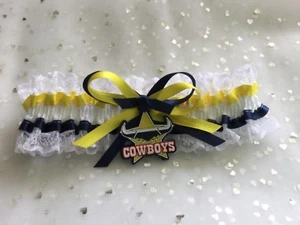 AU Licenced NRL Cowboys tag on white bridal Wedding Garter regular/ Plus Sizes - Picture 1 of 7