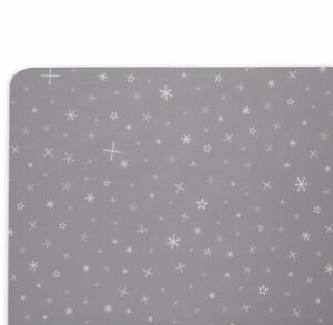 Bedding by Babyletto Mini Crib Sheet Fitted Galaxy Galactic Grey Stars Starburst