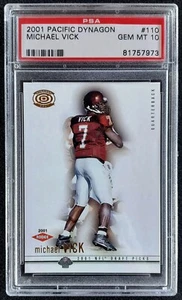 2001 Pacific Dynagon MICHAEL VICK Rookie RC NFL Draft Picks #110 PSA MINT 10 VT - Picture 1 of 2