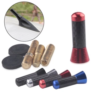 1.4" 3.5cm Car Short Carbon Fiber Red Antenna Aerial For Mini Honda S2000 Lancer - Picture 1 of 7