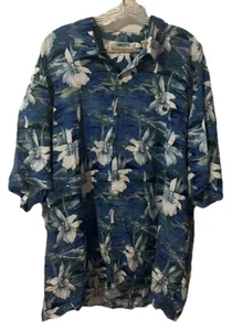 Munsingwear Camicia S/S 3XL Uomo Bottoni Blu Hawaiana Tasca Floreale 1144 - Foto 1 di 5