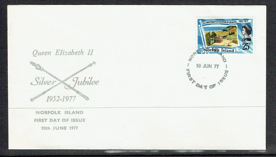 Norfolk Island Qeii Silver Jubilee 1977 FDC. BIEN. Foto 1 de 1