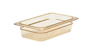 Estuche de 6 sartenes para alimentos de alto calor CAMBRO 1/4 tamaño x 21/2" profundidad H, ámbar 42HP150 - Imagen 1 de 5