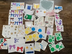 Vintage Mrs Grossmans Sticker Lot Bows Polka Dots Books Trucks Wedding School - Picture 1 of 13