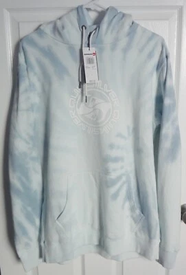 Новые мужские Quiksilver соленый галстук краситель толстовка с капюшоном свитер белый светло-синий размер большой - Изображение 1 из 4