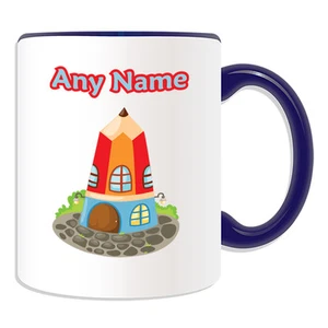 Personalised Gift Pencil House Mug Money Box Cup Fairy Tale Name Message Coffee - Picture 1 of 20