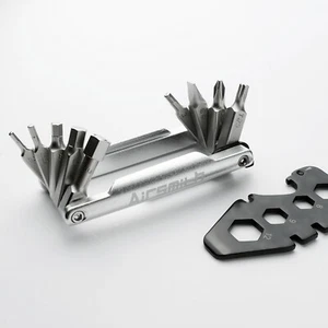Airsmith FA-04 Bicycle Bike Multi Mini Tool w/Tire lever&Bottle opener in Silver - Foto 1 di 9