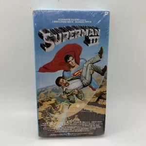 SUPERMAN III 3 A VERY RARE FACTORY SEALED VHS Warner Brothers Watermark - Picture 1 of 12