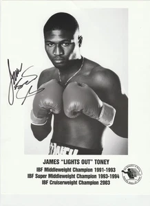 JAMES TONEY  BOXING HOFer  AUTHENTIC ORIGINAL AUTOGRAPHED PHOTO - Picture 1 of 2