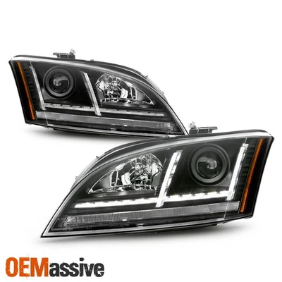 [HID/Xenón] Para 08-14 Audi TT [Señal Secuencial] Proyector LED Faros Negros Foto 1 de 4