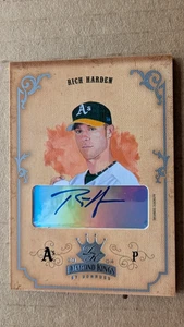 2004 Donruss Diamond Kings RICH HARDEN AUTO AUTOGRAPH Card #1/100 OAKLAND A'S bb - Foto 1 di 2