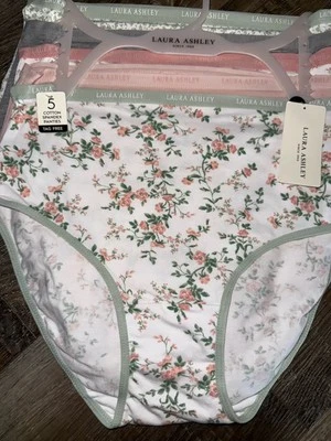 Calzoncillos para mujer Laura Ashley bragas florales 5 pares mezcla de algodón (A) ~ M Foto 1 de 4