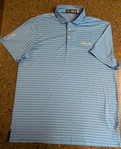 Polo Ralph Lauren RLX Golf Performance Short-Sleeve Polo Shirt Blue Stripes XL - Picture 1 of 9
