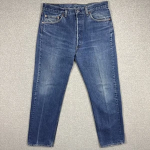 Vintage Levi's 501 Jeans 34x30 Blue Whisker Fade Straight Denim USA Made 1990 - Picture 1 of 11
