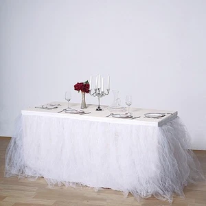 14 feet x 29" Multi Layers Tulle TABLE SKIRT Party Wedding Booth Decorations - Picture 1 of 26